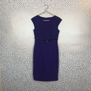 Tahari Size Small Purple Sheath Dress Belted
